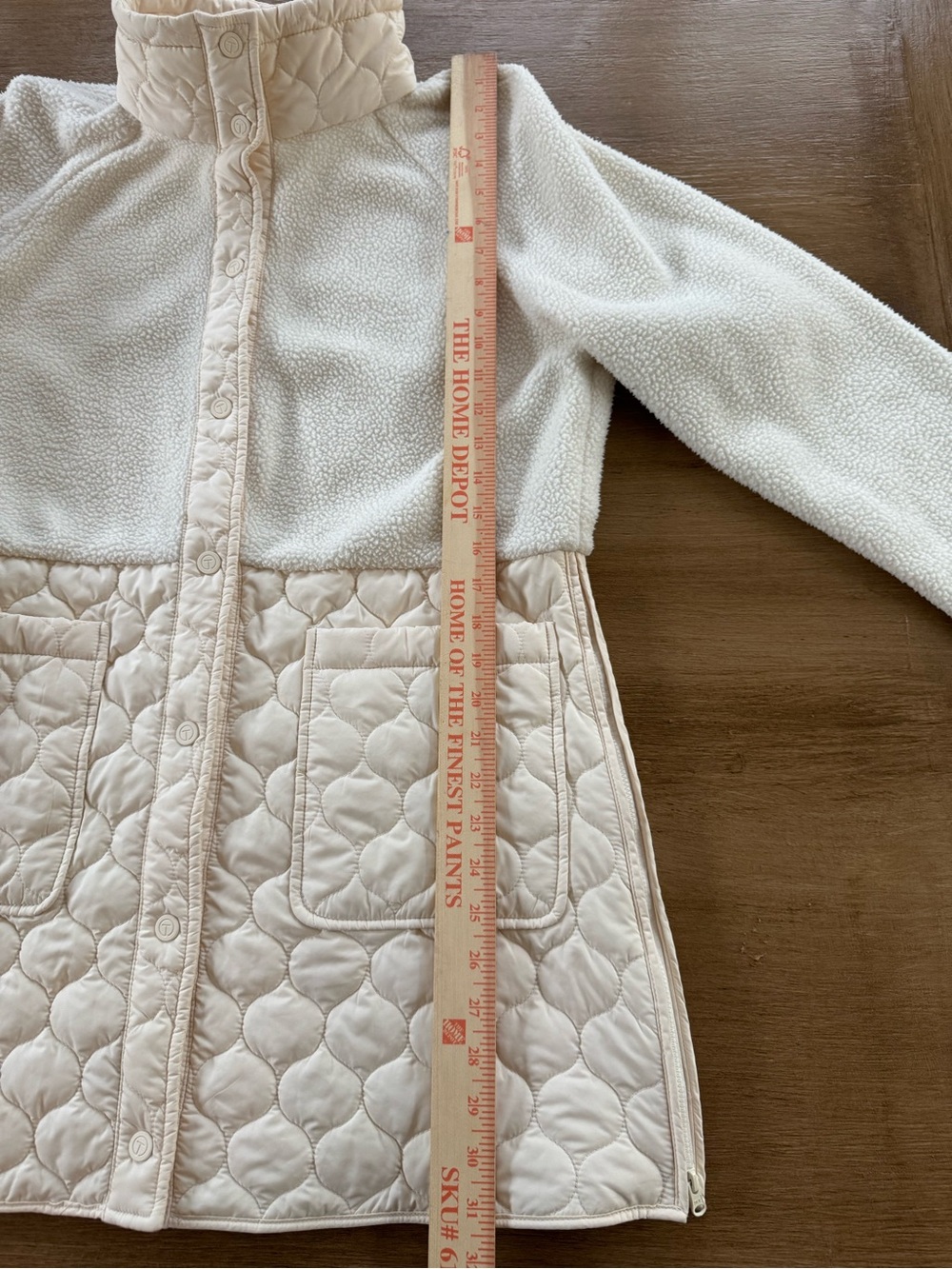 Cream Quilted & fleece womens  Jacket - Picture 5 of 8